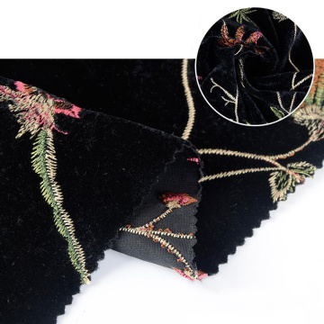 Les fournisseurs de Chine tricotés de trame de trame en molleton en soie brodées de veille en feuille de veille brodées